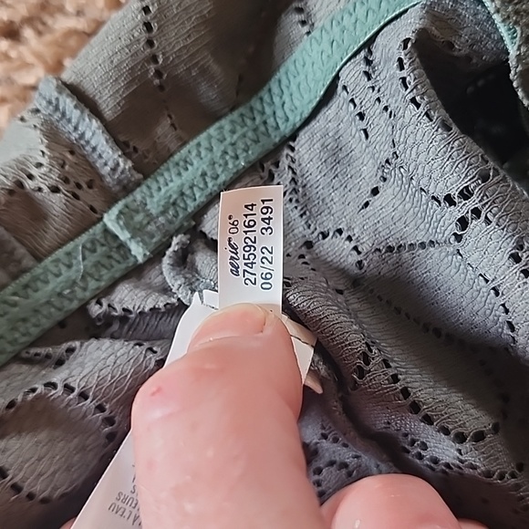 Aerie American Eagle Candy Padded Lace Bralette Large Royal Palm Strappy - Picture 7 of 13